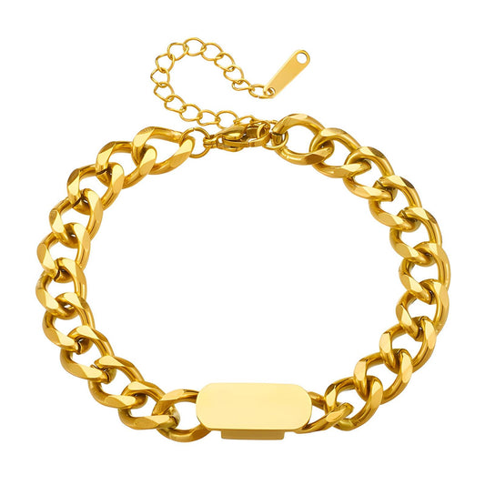 Flawless Chained Bracelet 18K Gold Plated Steel
