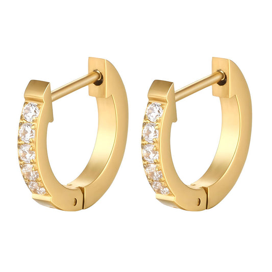 Dazzle Hoops18K Gold Plated Steel