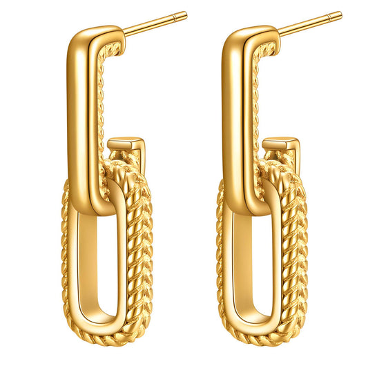 Shimmering Chains of Joy Earrings 18K Gold Plated Steel