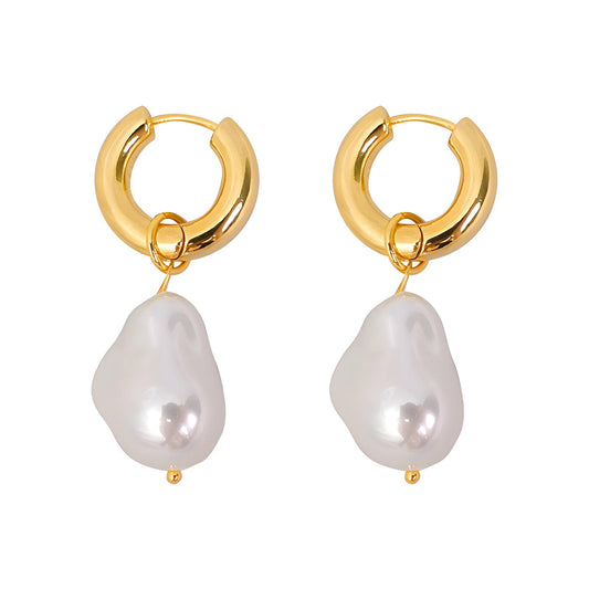 Pearl Paradise Earrings 18K Gold Plated Steel
