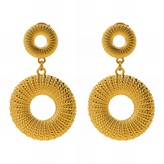 Sun Bursts Earrings 18K Gold Plated Steel