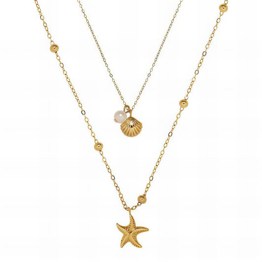 Beach Necklace 18K Gold Plated Steel