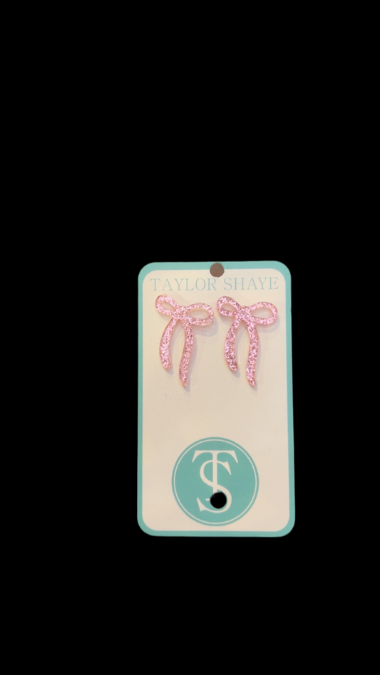 Pink Coquette Bow Earrings