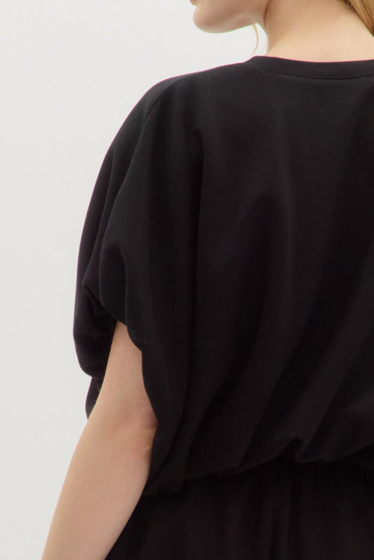 Entro Black Cropped Overlay Top