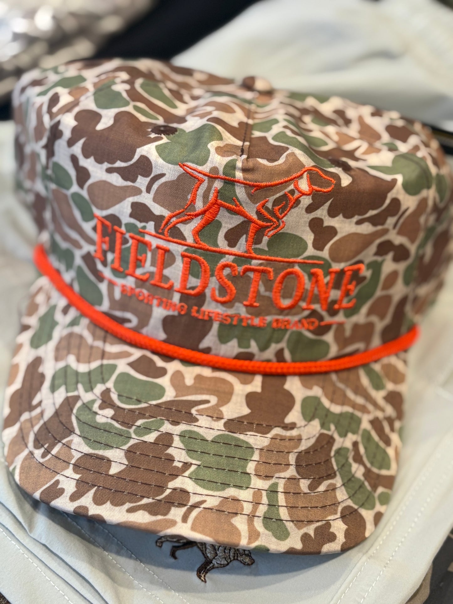 Fieldstone Hunter Orange Camo Hat