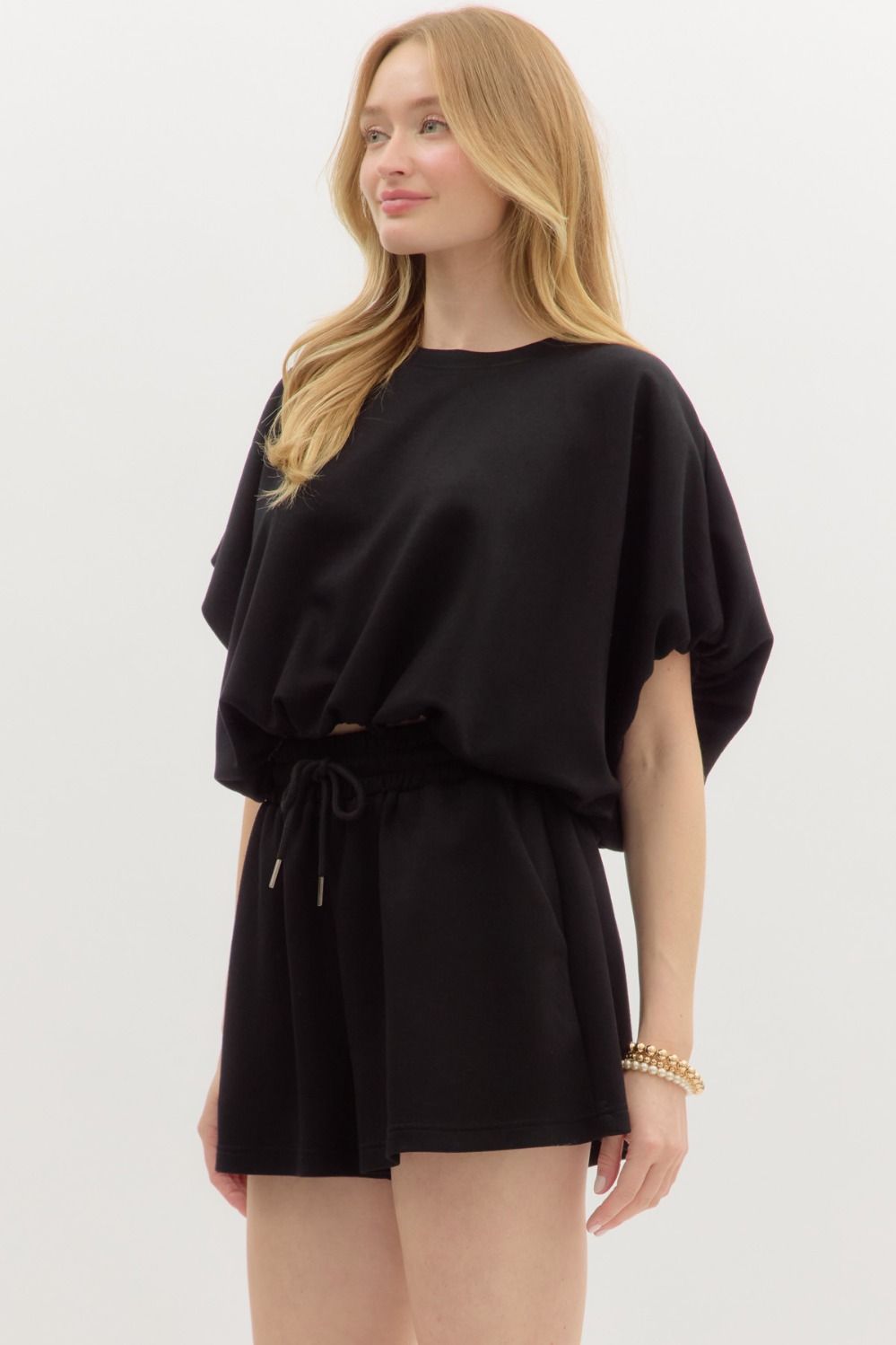 Entro Black Cropped Overlay Top