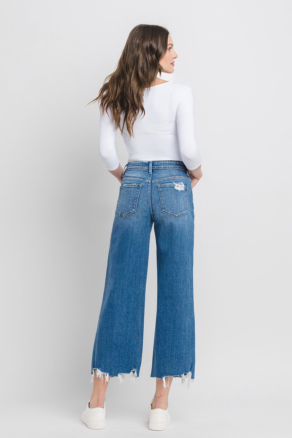 High Rise Crop Wide Leg Jeans