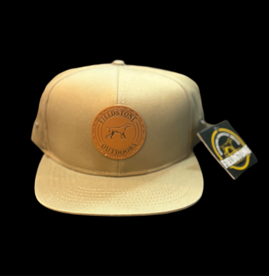 Fieldstone Khaki Leather Logo Hat