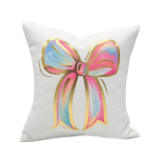 Colorful Bow 16x16 Pillow