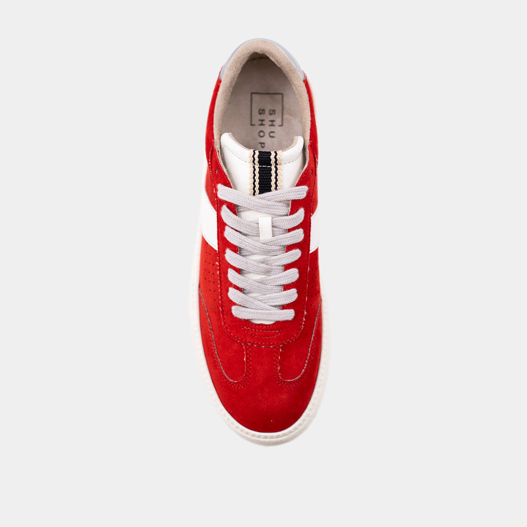 Stacey Red Suede Sneaker