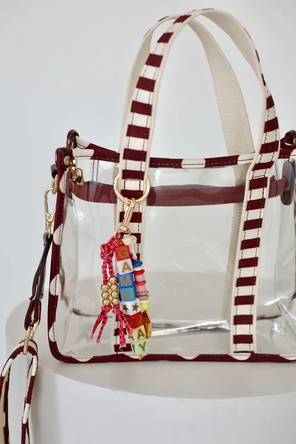 Maroon Clear Tote Bag