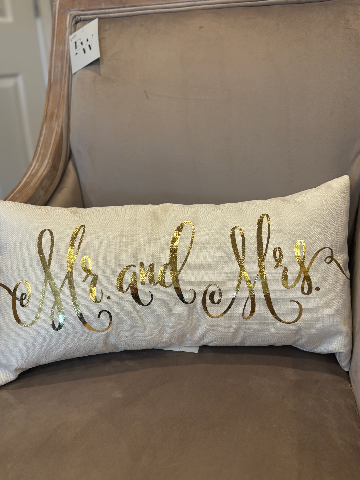 Gold Foil Mr&MRS Pillow