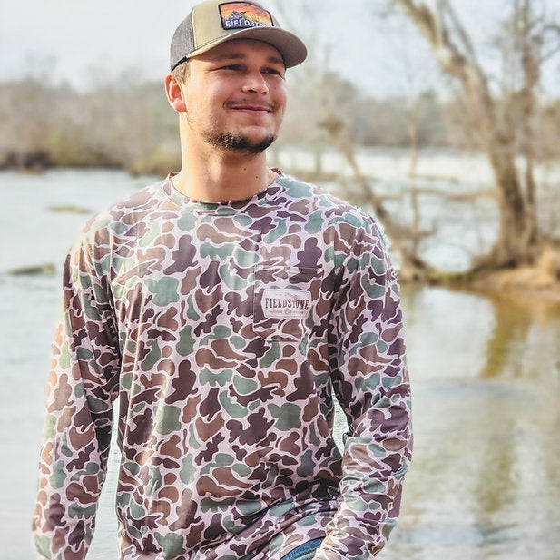 Fieldstone Dry-Fit Pocketed Long Sleeve Camo T-Shirt - Camo
