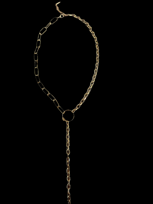 Gold Circle Drop Necklace