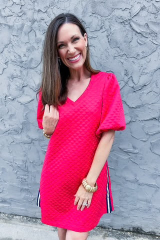 Mary Square Stacy Pink/Red Dress