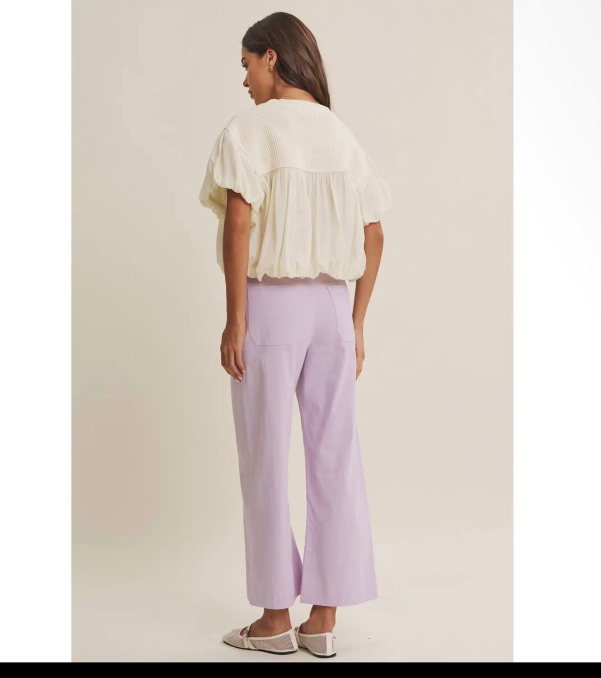 Ivory Bubble Mixed Sweater Top