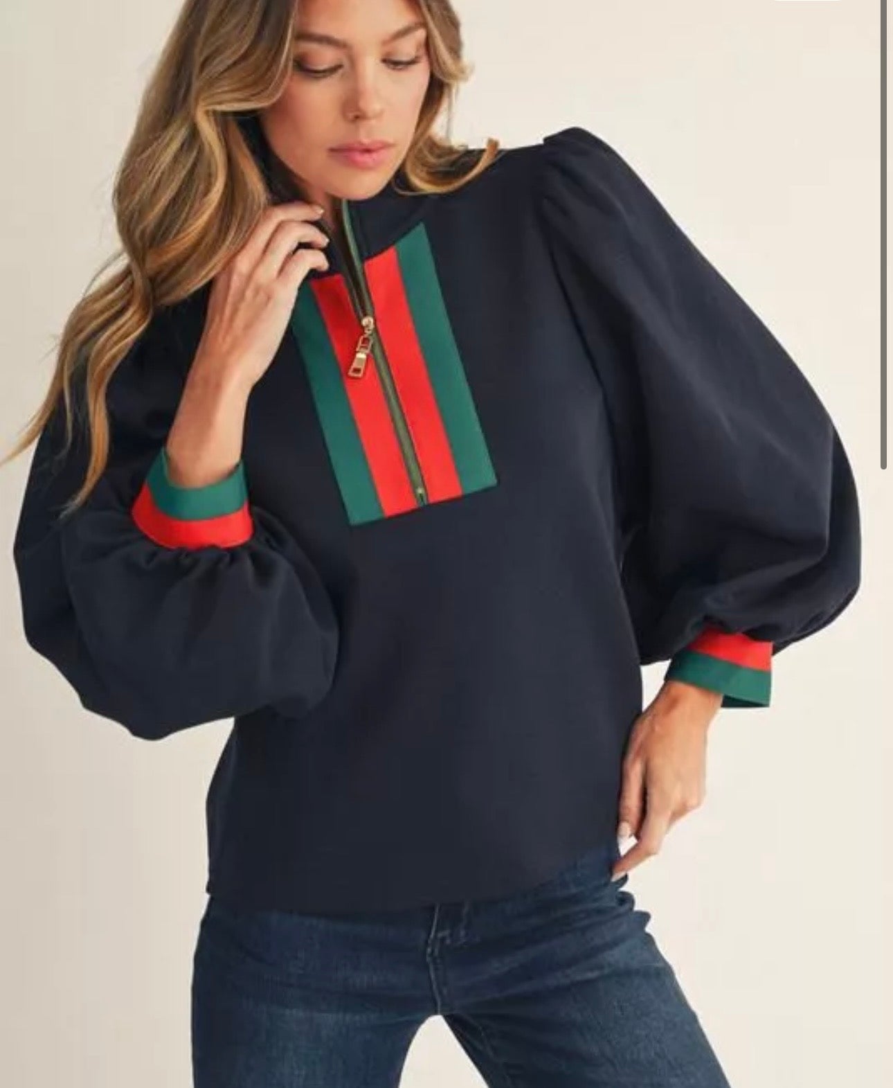 Jodifl Navy 1/4 zip top