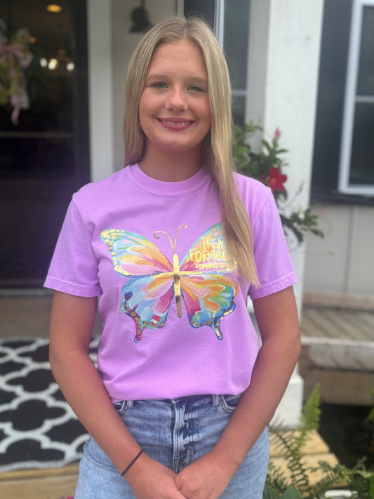 Olive press Gold Foil Butterfly Shirt