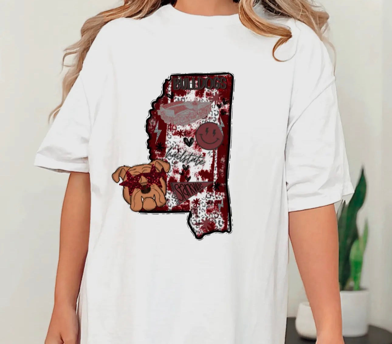 MSU preppy football graphic tee
