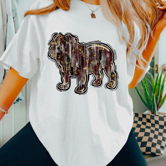 Watercolor bulldog graphic tee