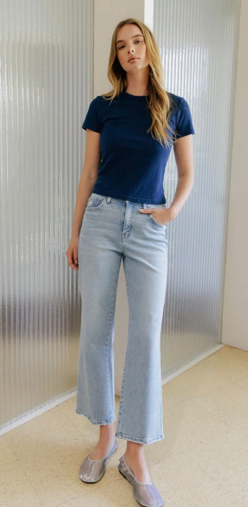 Vervet Captivating High Rise Crop Slim Wide Jean