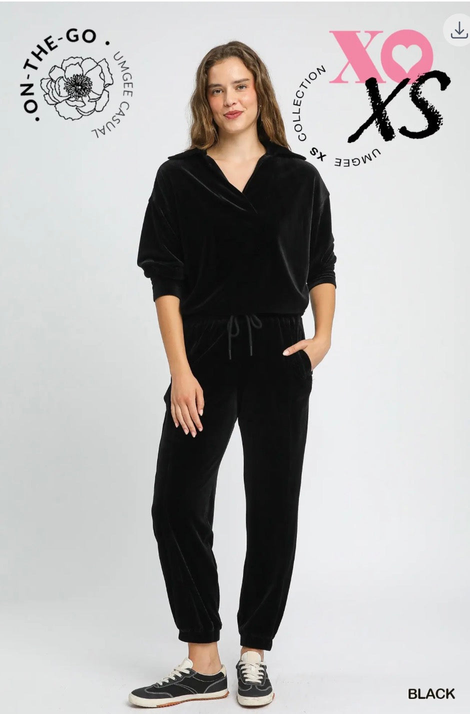 Umgee soft thermal v neck jogger set