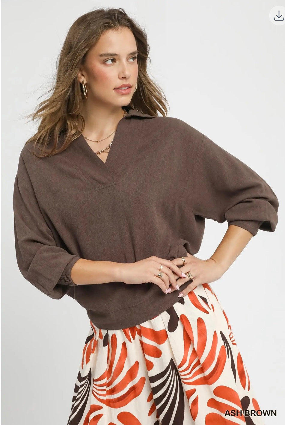 Umgee linen pullover blouse