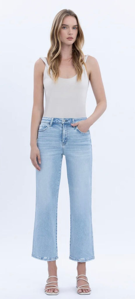 Vervet Captivating High Rise Crop Slim Wide Jean