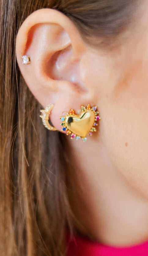 Rainbow Heart Studs