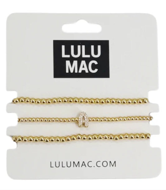 LuluMac initial bracelet stacks