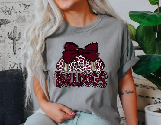 Bulldogs coquette football tee