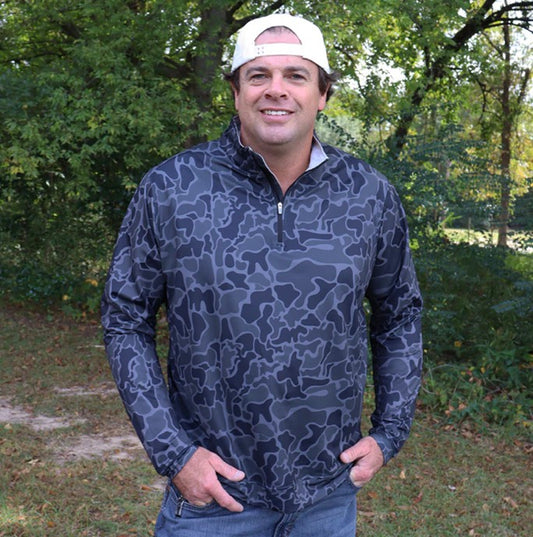 Southern limits 1/4 zip black camo
