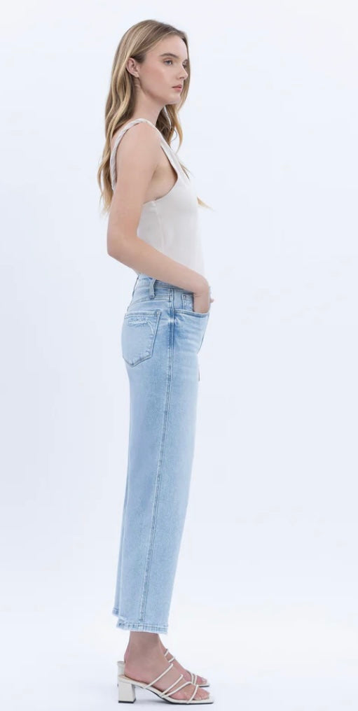Vervet Captivating High Rise Crop Slim Wide Jean