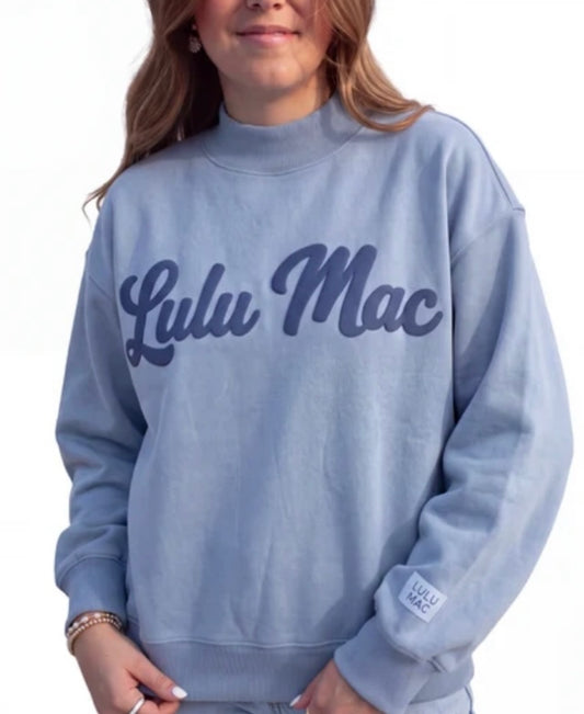 Lulu Mac Blue Mockneck Sweatshirt