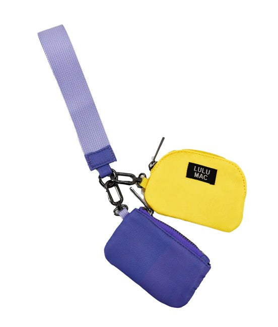 LuluMac Purple/yellow wristlet keychain
