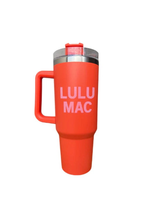 LuluMac orange/ coral Morgan 40oz tumbler