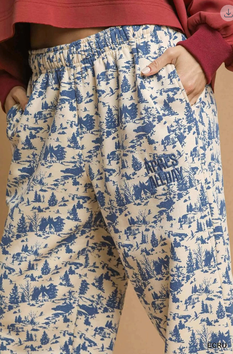 Umgee scenic print casual sweatpants