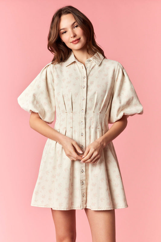 Mineral Washed Floral Dress