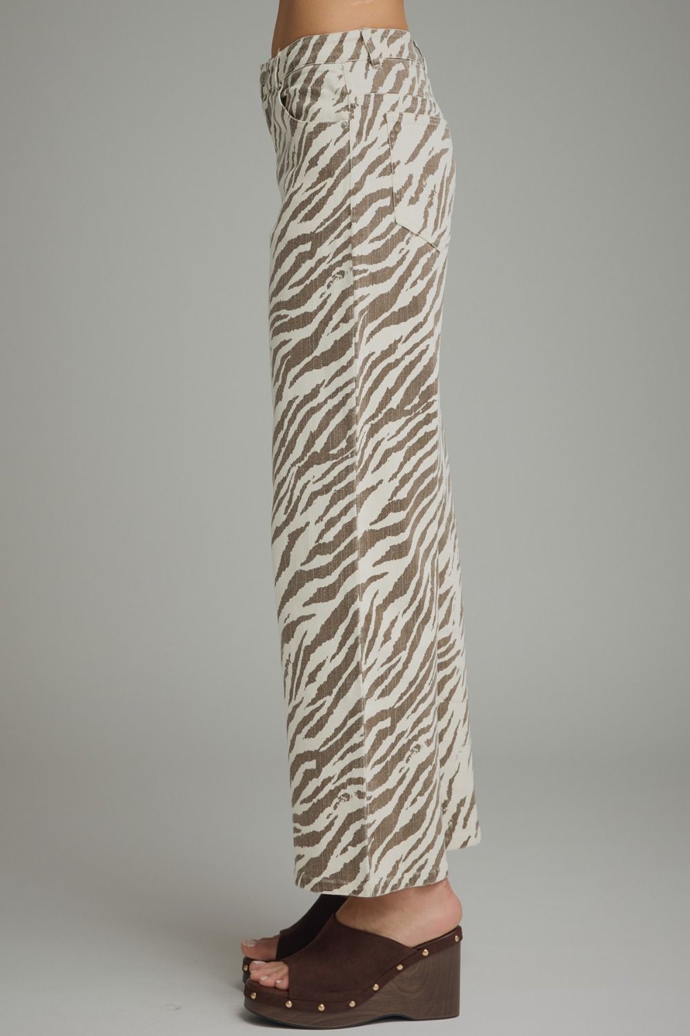 Cream Zebra Printed Pants