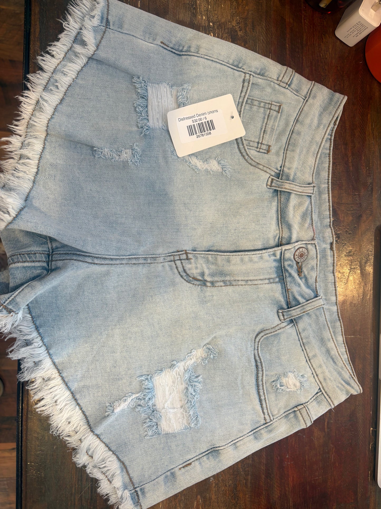Distressed Denim Shorts