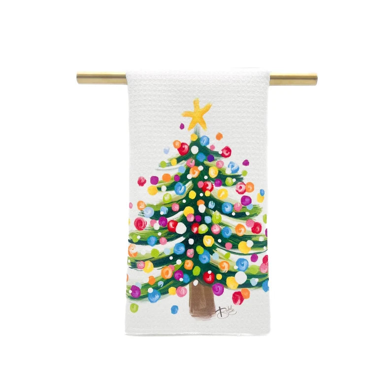Splatter Trees Pattern Tea Towel