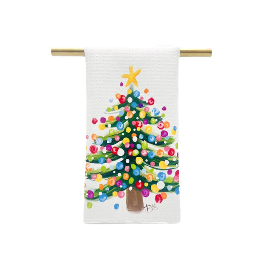 Splatter Trees Pattern Tea Towel
