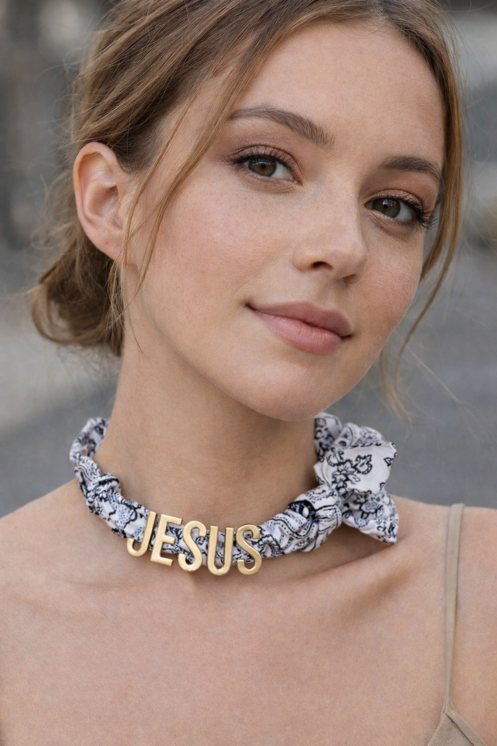 Jesus scarf necklace
