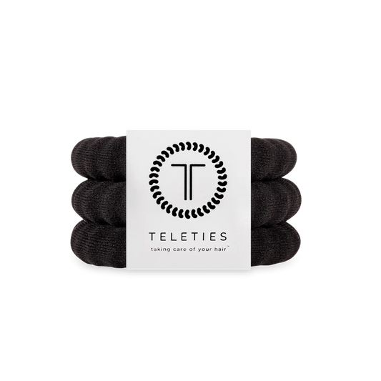 Jet Black Large Nylon Hair Ties