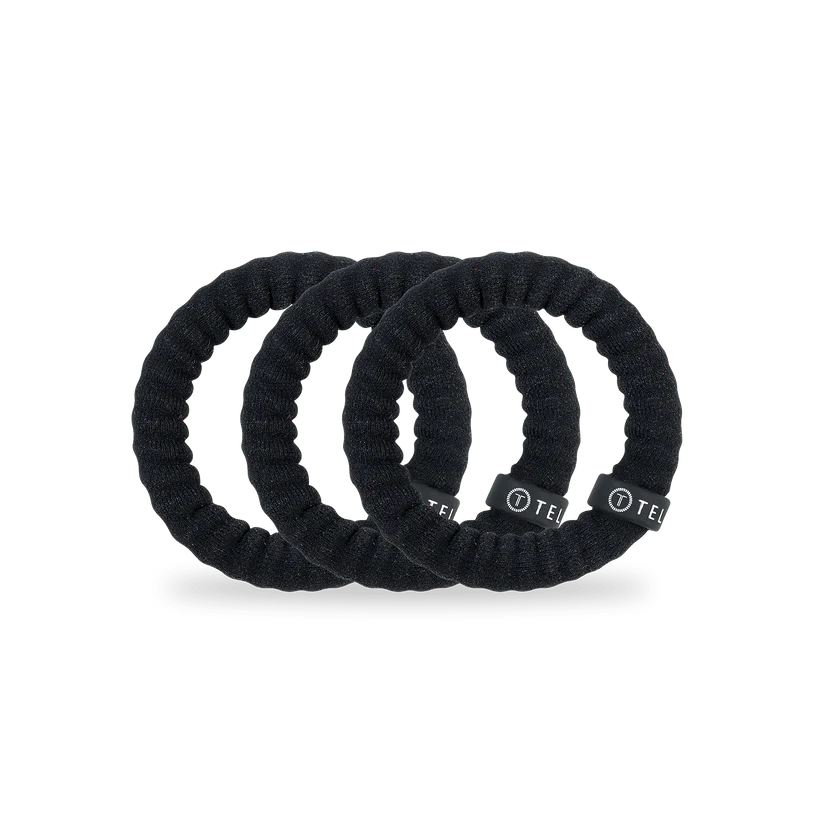Jet Black Small Nylon Hair Ties