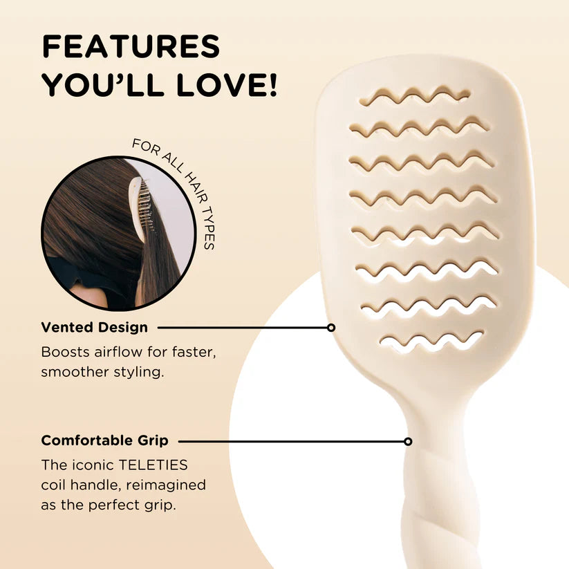 Vented Hair Brush-Tan