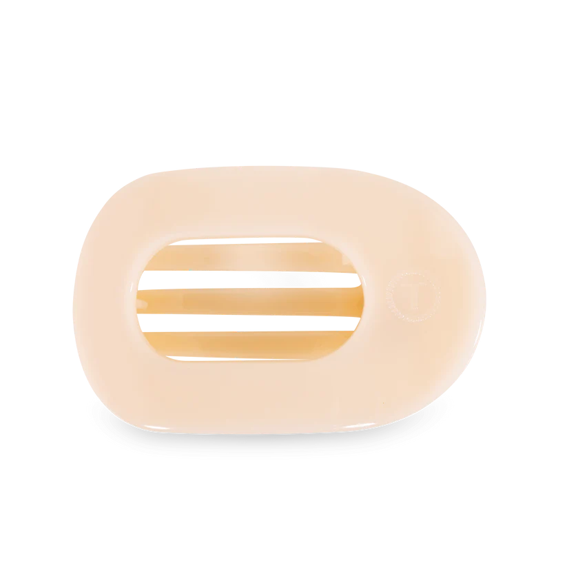 Almond Beige Large Flat Round Hair Clip