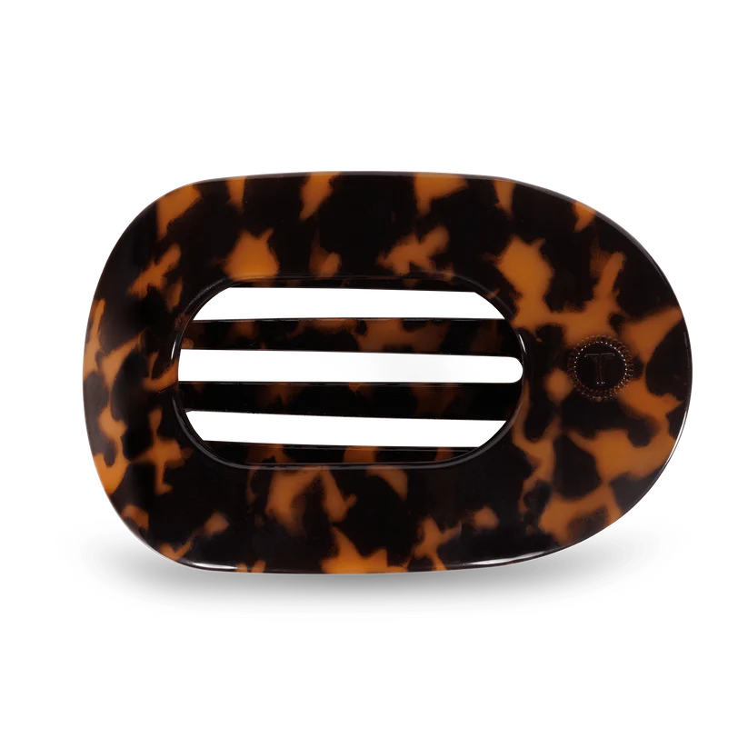 Tortoise Large Flat Round Hair Clip