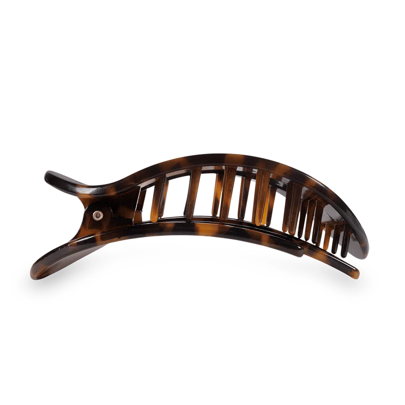 Tortoise Large Flat Round Hair Clip