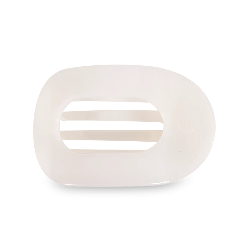 Coconut White Large Flat Round Hair Clip